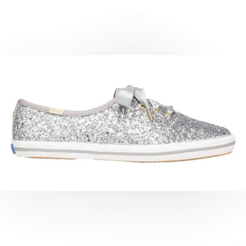 Women's Keds Kate Spade Champion Glitter Sneaker Silver Canvas 8.5